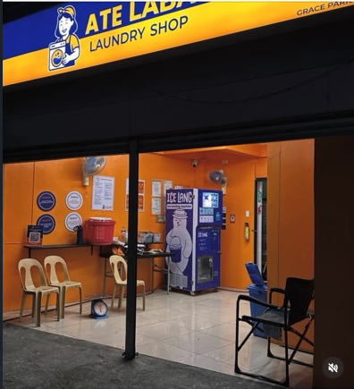 Ice Lang vending machine inside Ate Laba Laundry Services in Caloocan